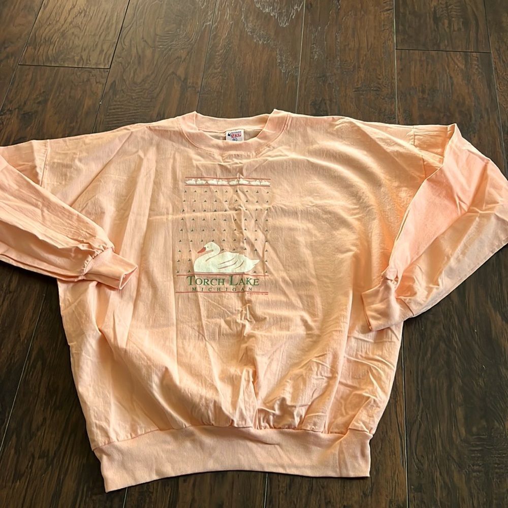 VTG 1990 Torch Lake Michigan thin sweatshirt size XL on Quitman USA Tag USA made